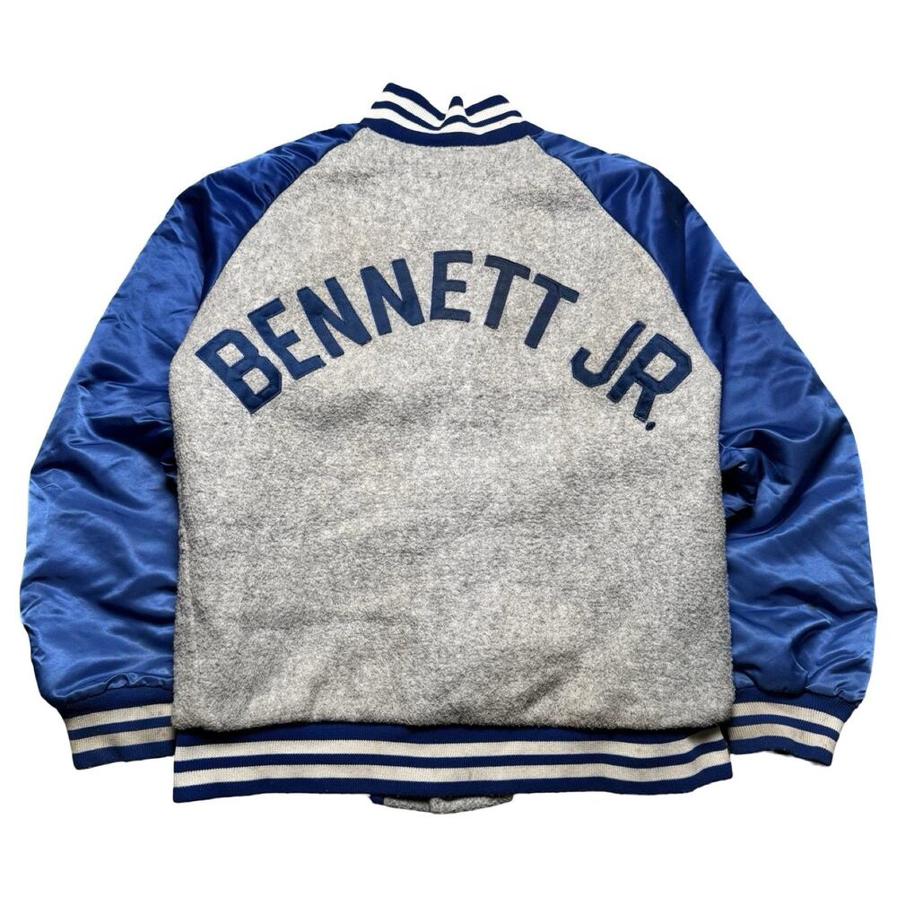 Vintage 60s Pyramid USA Bennett JR Wool Satin Varsity Letterman Jacket Mens S
